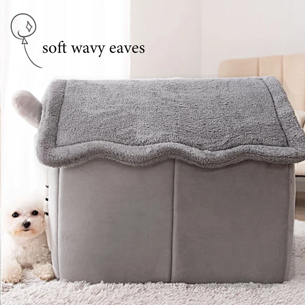Foldable Pet Bed for Cats And Dogs Removable Washable Indoor Cat Nest Kennel House with Sleeping Area for Small Dogs And Cats