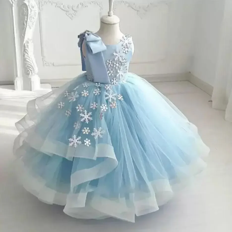 

Flower Girl Dresses Exquisite Sleeveless O-Neck Floor-Length Ball Gown Princess Pageant Prom Dress for Wedding Bridesmaid