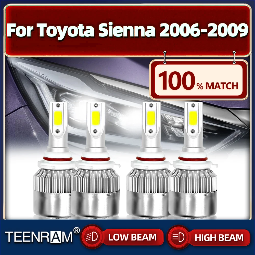 

Led Headlight Bulbs HB3 9005 HB4 9006 Car Lights 40000LM Turbo Auto Headlamps 12V 6000K For Toyota Sienna 2006 2007 2008 2009