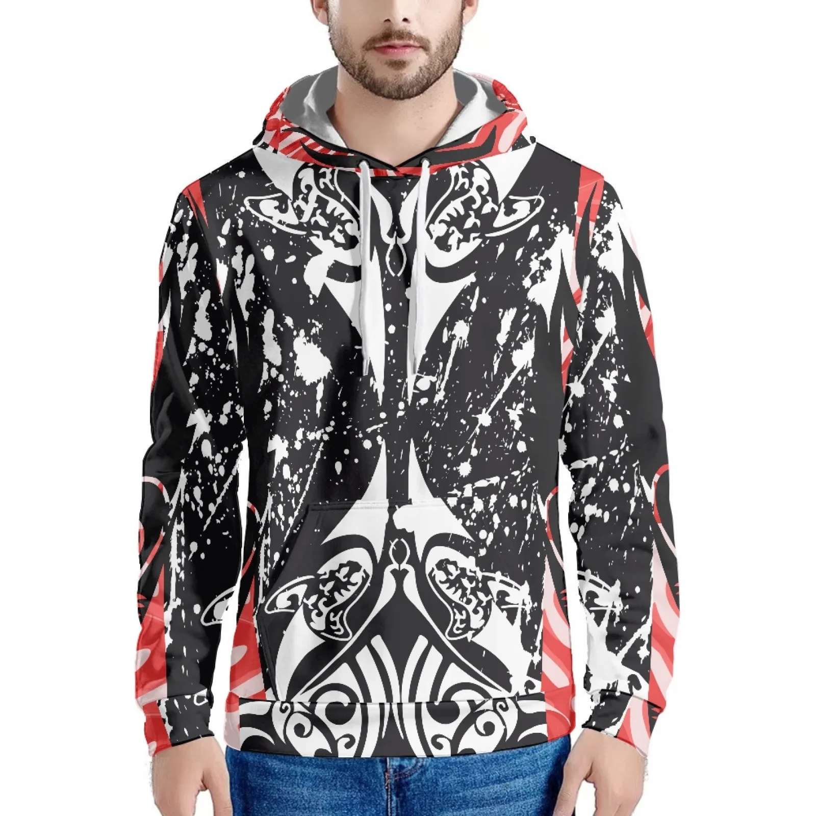 

3D Tattoo Print Polynesian Tribe Tattoo Hawaiian Samoa-Style Fashion Sweatshirt Long Sleeve Hoodie For Men Warm Hoodie Autumn