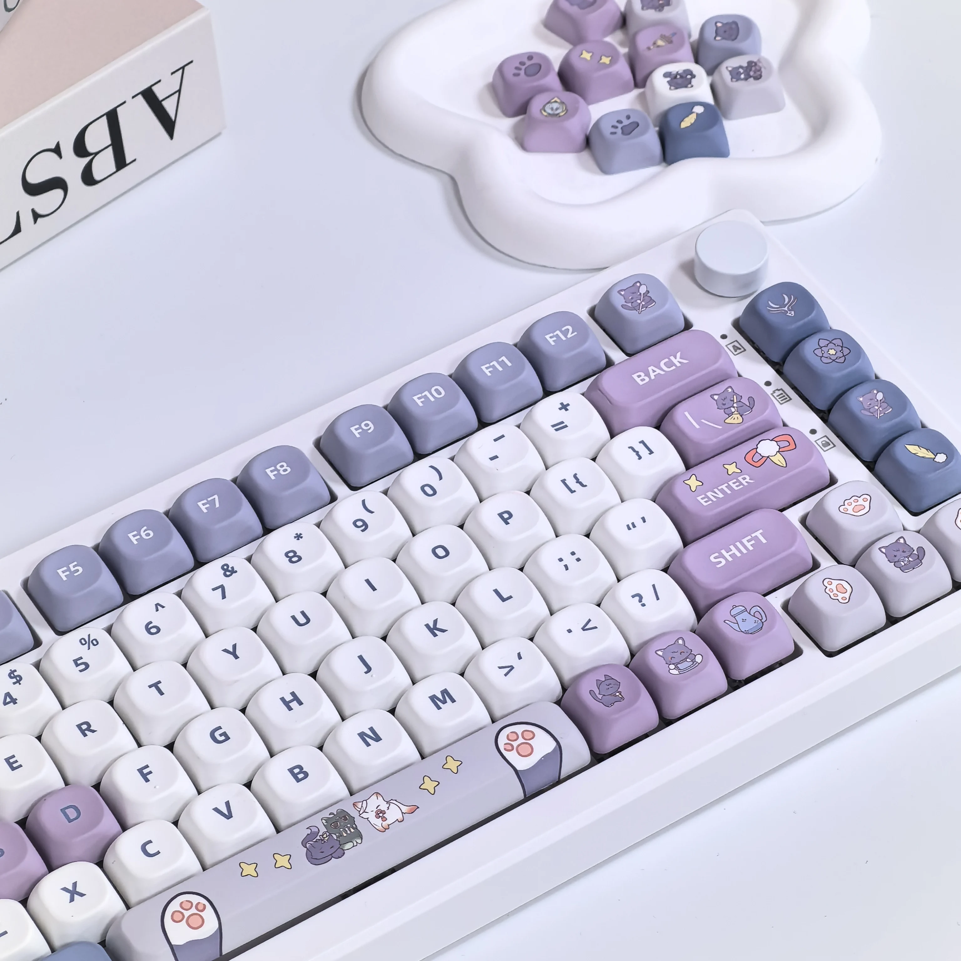Hippo PBT Keycaps　かわいいキーキャップ　紫色　パープル Kinetic Labs | Mechanical Keyboards