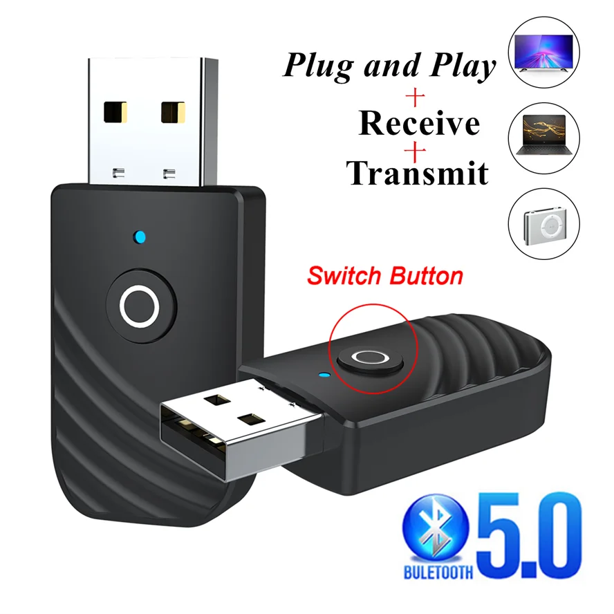 3 In 1 USB Bluetooth 5.0 Transmitter 