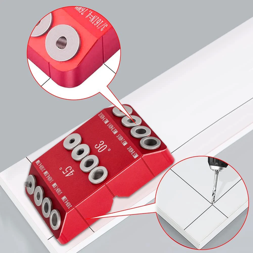 

30/45/90 Degrees Oblique Hole Puncher Multi-Angle Vertical Plank Drill Pocket Hole Jig Hole Puncher 4 Sizes Of Drilling Tool
