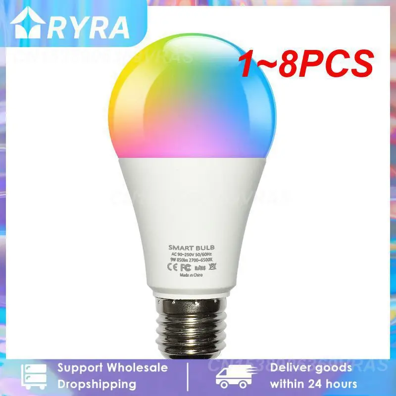 

1~8PCS Tuya Wifi/ Smart Bulb Alexa Led Lamp E27 RGB Smart Light Bulbs 110V 220V Smart Lamps For Assisatnt Smart