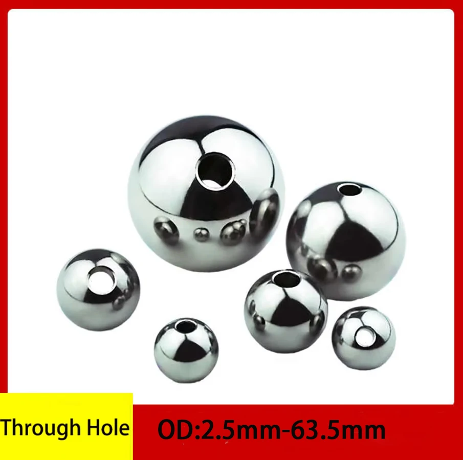 1-30Pcs OD13mm-22mmPiercing 스테인레스 스틸 공 구멍을 통해 스레드되지 않은 강철 구슬 DIY 쥬얼리 구슬 라운드 볼 액세서리