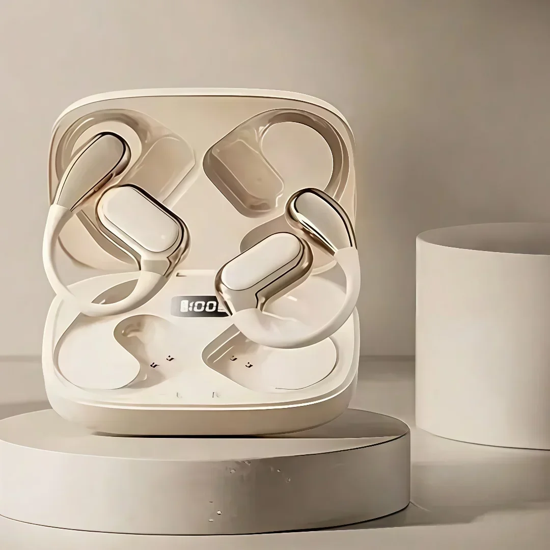 Enhanced Bluetooth Ear Hook Earbuds - HiFi Stereo Wireless Headphones with LED Display and Long Battery Life