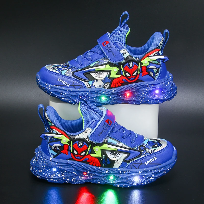 

Детская спортивная обувь со светодиодной подсветкой, детская сетчатая повседневная обувь с мягкой подошвой, Детская Милая светящаяся обувь