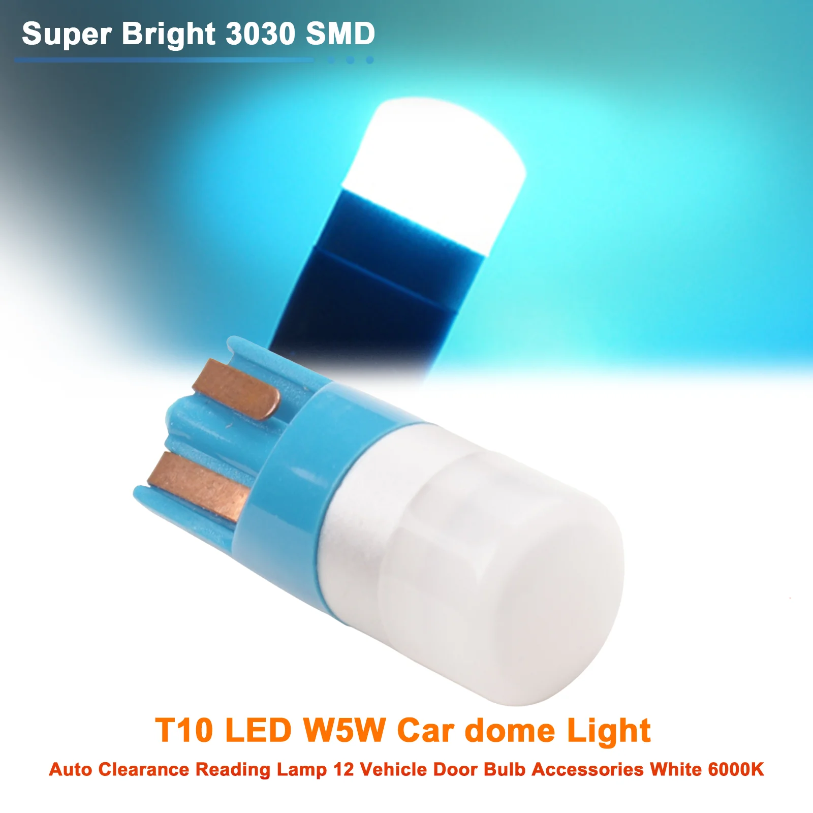 10개입 초고휘도 3030 SMD T10 LED W5W 자동차 돔등 자동차 클리어런스 램프 독서등 12V 차량 도어 전구 액세서리 화이트