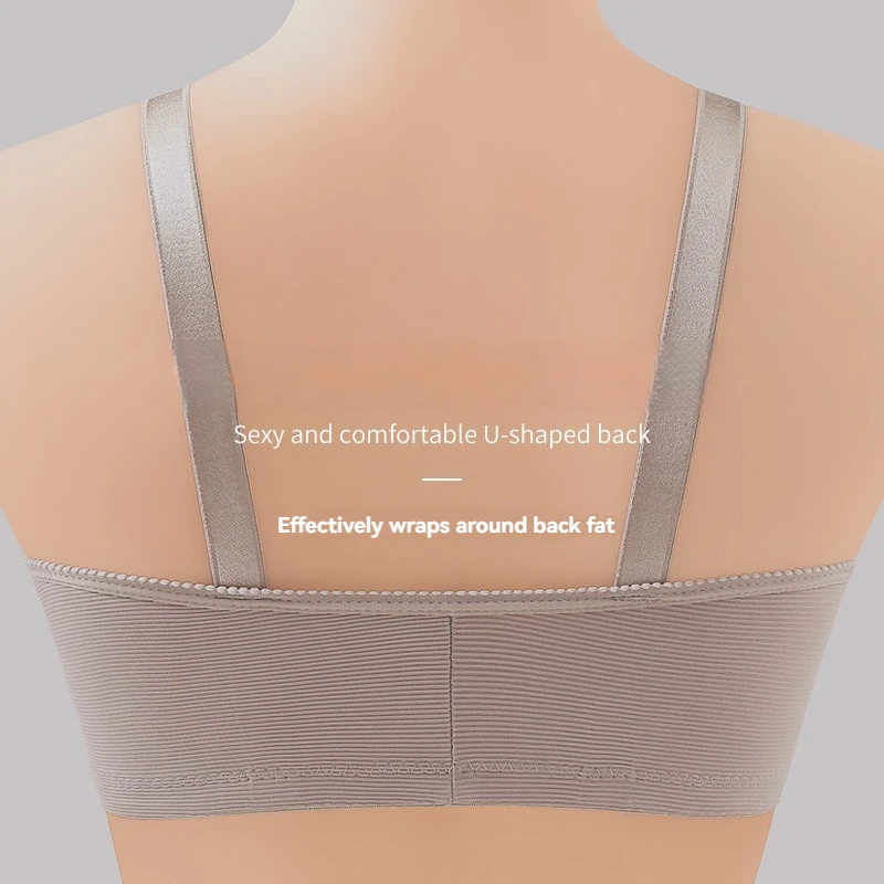 Front Buckle Sexy Top Bras Push Up Without Steel Ring Thin Section Large Size Underwear Glossy Breathable Soft Women Lingerie