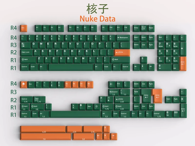 Chaves Conjunto Daye Gmk Nuke Dados Keycaps Abs Duplo Tiro Chave Tampões Cherry Perfil Keycap com Iso Digite 7u Barra de Espaço para o Interruptor mx 173