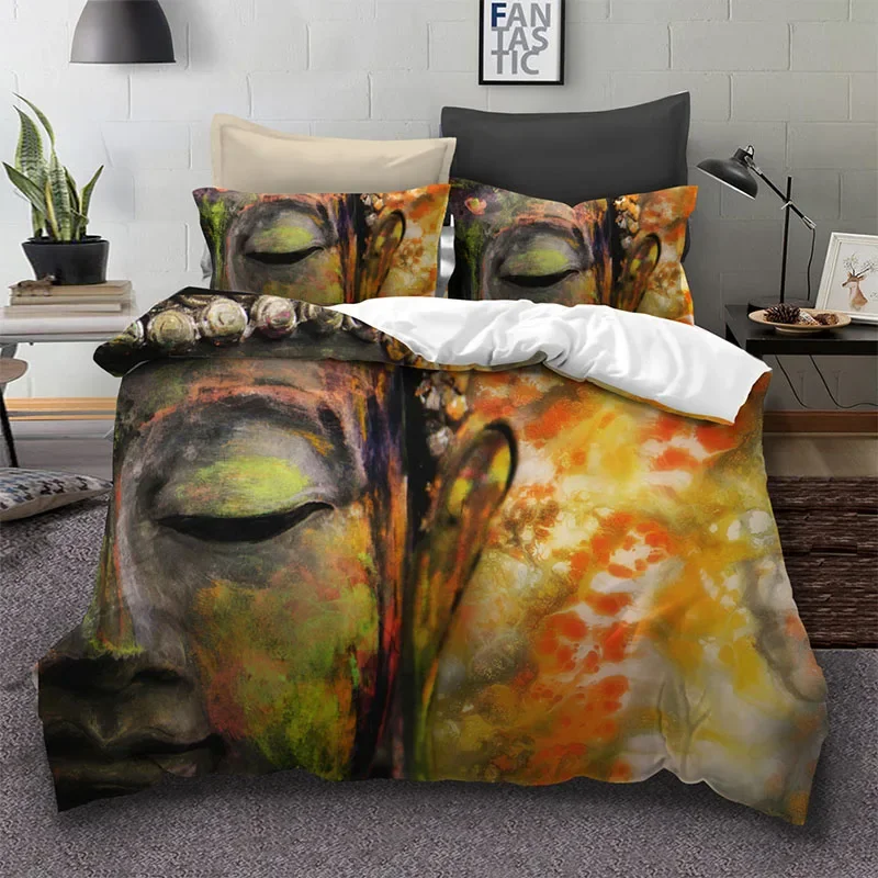 Dream NS 2/3PCS Bedding Set 100% Polyester Cotton Chinese Sacred Buddha Household Bedspread Kit Home Textile Finished Product