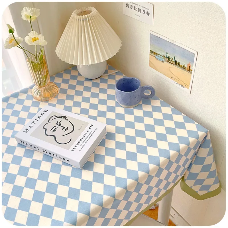 

Tablecloth Ins Washable Waterproof and Oil-proof Rectangular Desk Dormitory College Students Coffee Table Mat