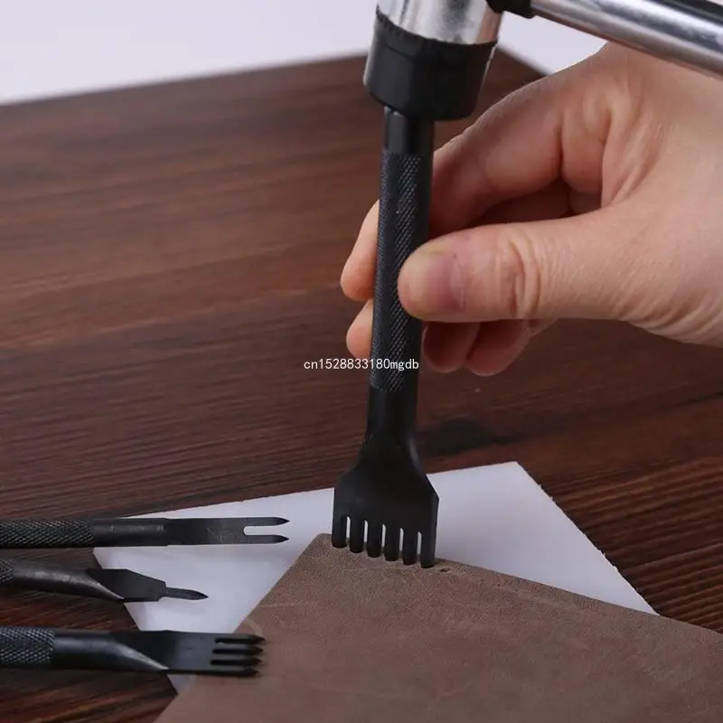 정밀 가죽 구멍 펀치 키트 DIY 프로젝트용 탄소강 도구 4 6 Dropship