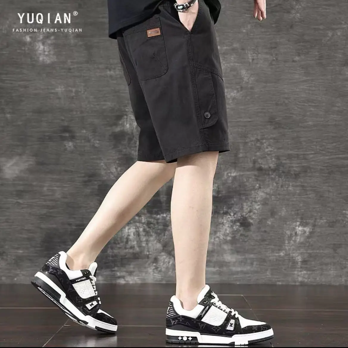 Erkekler için Yaz Günlük İş Kıyafeti İnce Düz Gevşek Beş Noktalı Pantolon