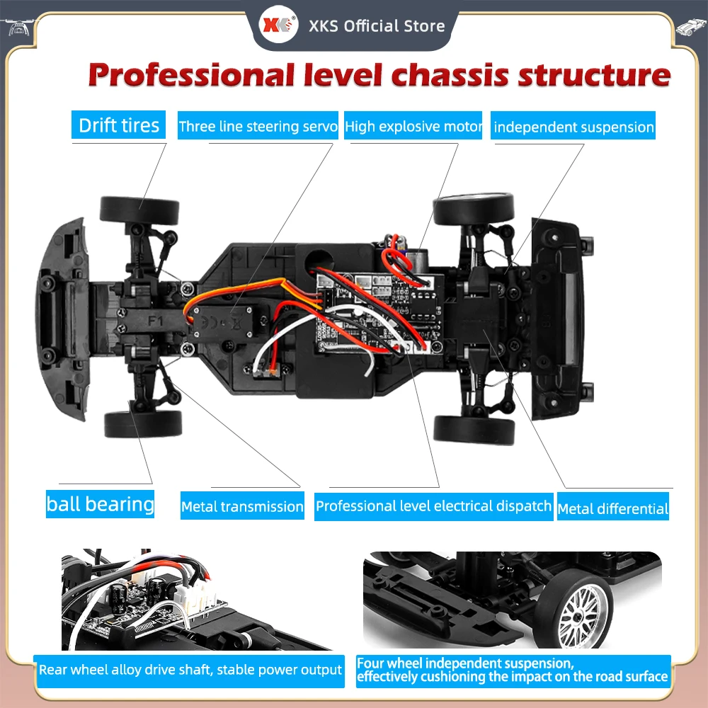 LDR/C LD1899 1/18 RC Model Drift Car GTR R34 Metal Alloy Body Shell Remote Control Car in Gyroscope Adult Children's Toys 4
