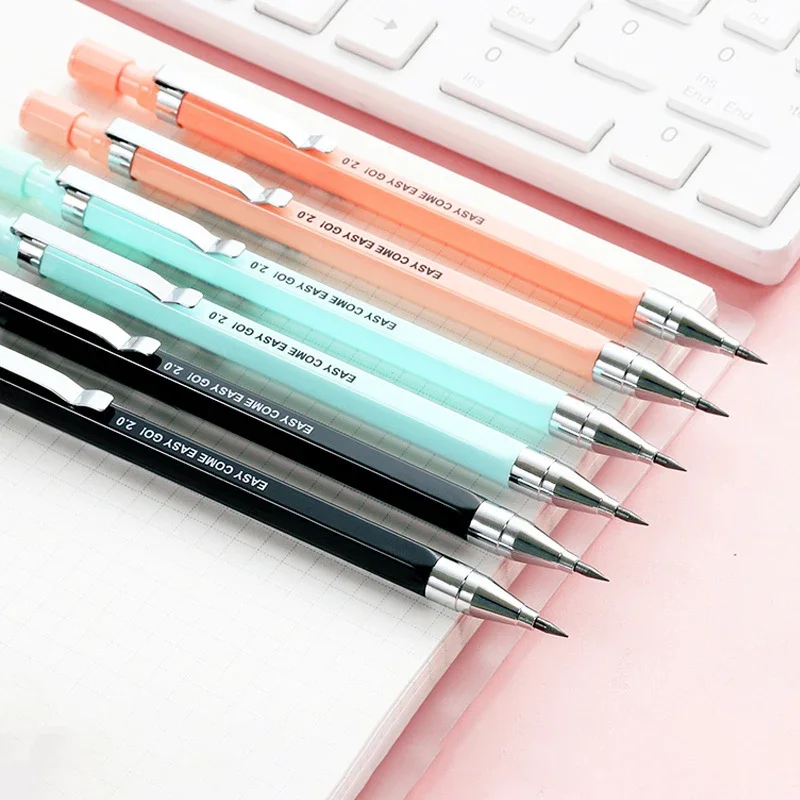 2.0mm Mechanical Pencil Comes with A Pencil Sharpener 2B Lead Core Sketching Painting Writing Stationery Supplies 3 Colors mechanical pencils