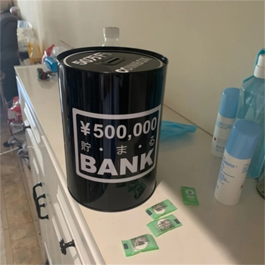 Large Capacity Tinplate Piggy Bank No Exit Iron Tank Money Box Saving Coin Home Decorative Ornaments Can Hold 3000 Coins 5