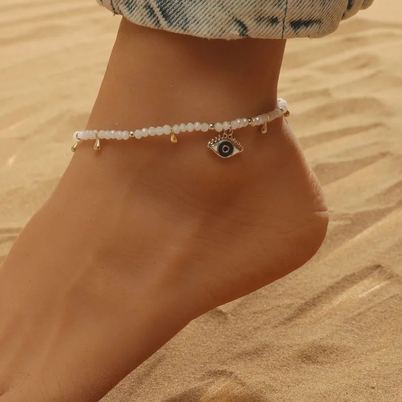 Mixex Color Beaded Anklets For Women Summer Holidays Beach Foot Jewelry Evil Eye Ankle Bracelet bead bracelet,beads anklet