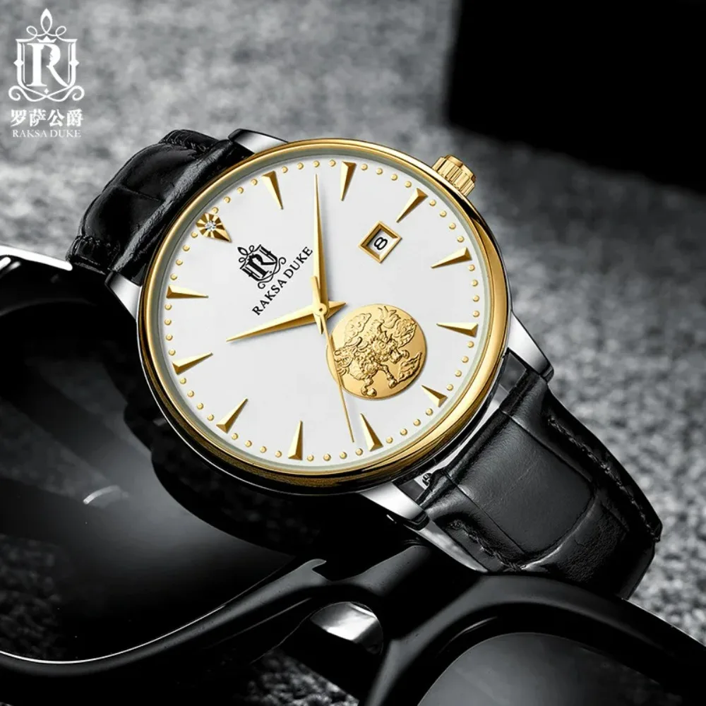 

Duke Rosa Automatic Mechanical Watch Leather Men Mechanical Watches Waterproof Business Mechanical Men's Watch Relogio Masculino