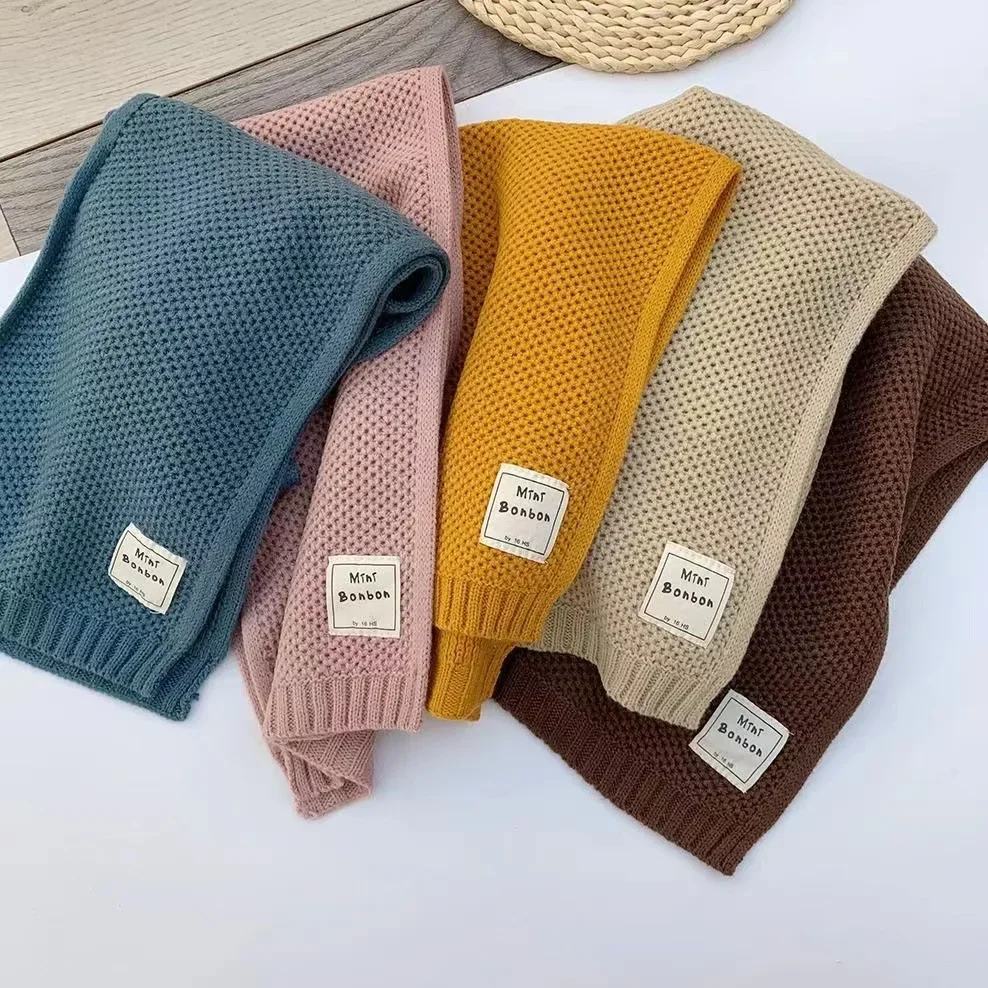 Kids Scarf Autumn Winter Fashion Children's Knitting Baby Bib Wool Knitting Winter Versatile Female Warm Girl Boy 3