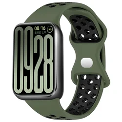 Two-Tone Silicone Smartwatch Replacement Strap Bracelet Accessory for Mi band 9 8 pro (3 Army Black)