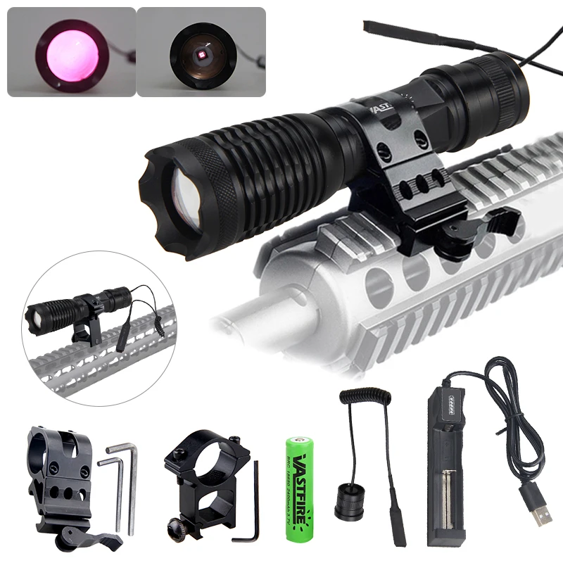 

Zoomable Focus IR 850nm 7W Infrared Light Flashlight Hunting Torch Night Vision IR Lamp Outdoor Lantern with Remote Switch