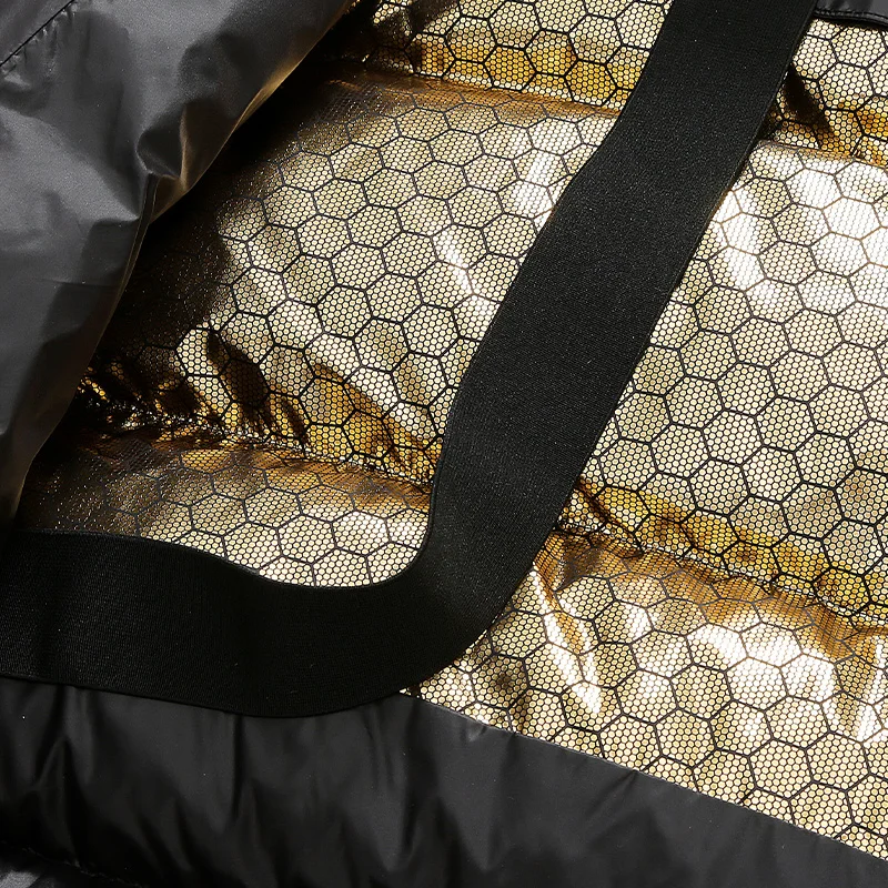 Fashion 2023 Winter Men's Black Gold Warm Hooded Cotton-Padded Jackets Outwear Solid Color Down Coats Man Loose Thick Top Parkas