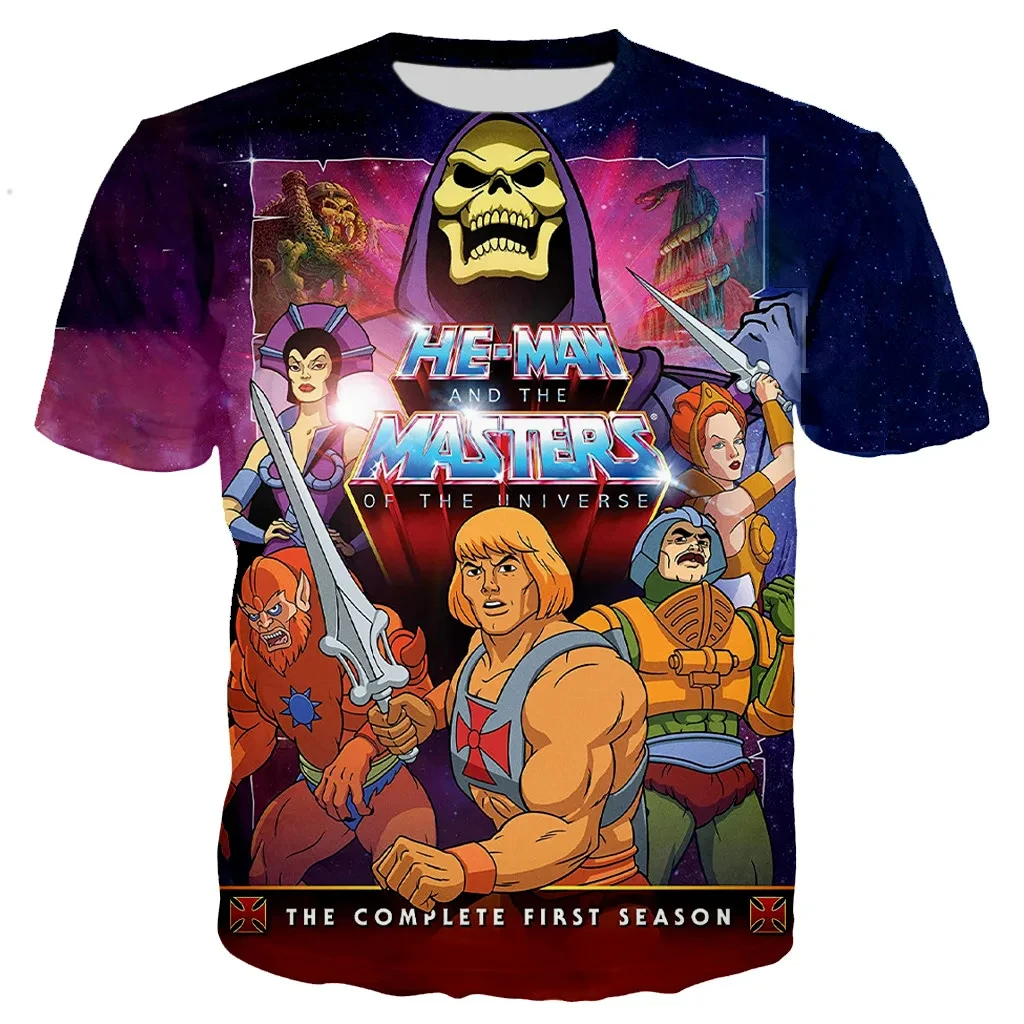 Anime Masters Of The Universe He Man T-Shirt Stampata In 3D Fashion Harajuku Abbigliamento Per Bambini Estate Uomo Donna Street Top A Maniche Corte