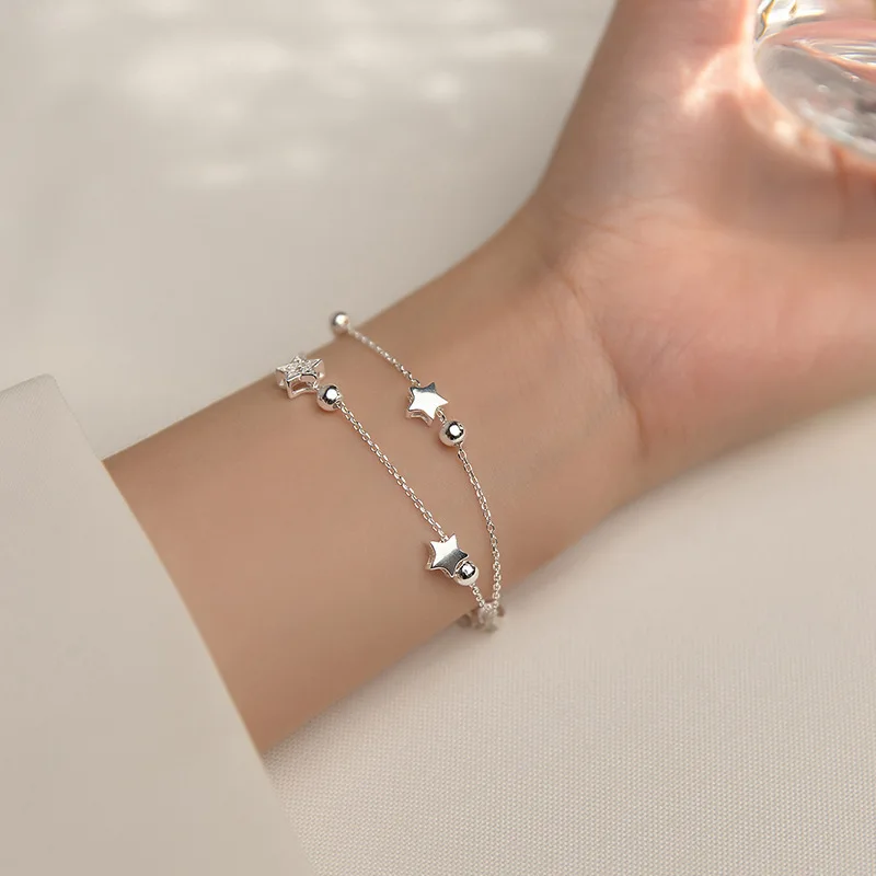 アクセサリー ITALY silver 925 star design bracelet VENTFILLE 925 Sterling Silver Star Bracelet Fashion Korean