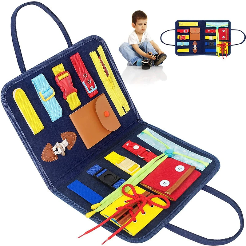 Kids Montessori Toy Baby Busy Board Buckle Zipper Training Educational  Developing Toddlers Autism Sensory Board Montessori Toys - AliExpress