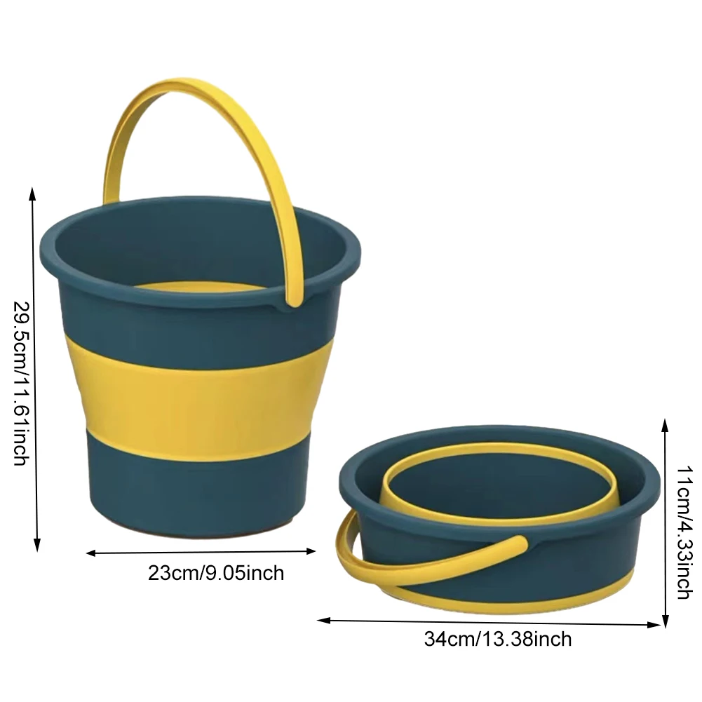 Folding Bucket Silicone Bucket for Fishing Promotion Car Wash Outdoor Square Bathroom Kitchen Camp