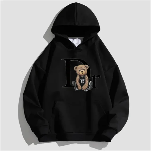 Men's hoodie, casual personality, teddy bear print hoodie, sports fitness fashion sweatshirt, casual pullover, street style 4