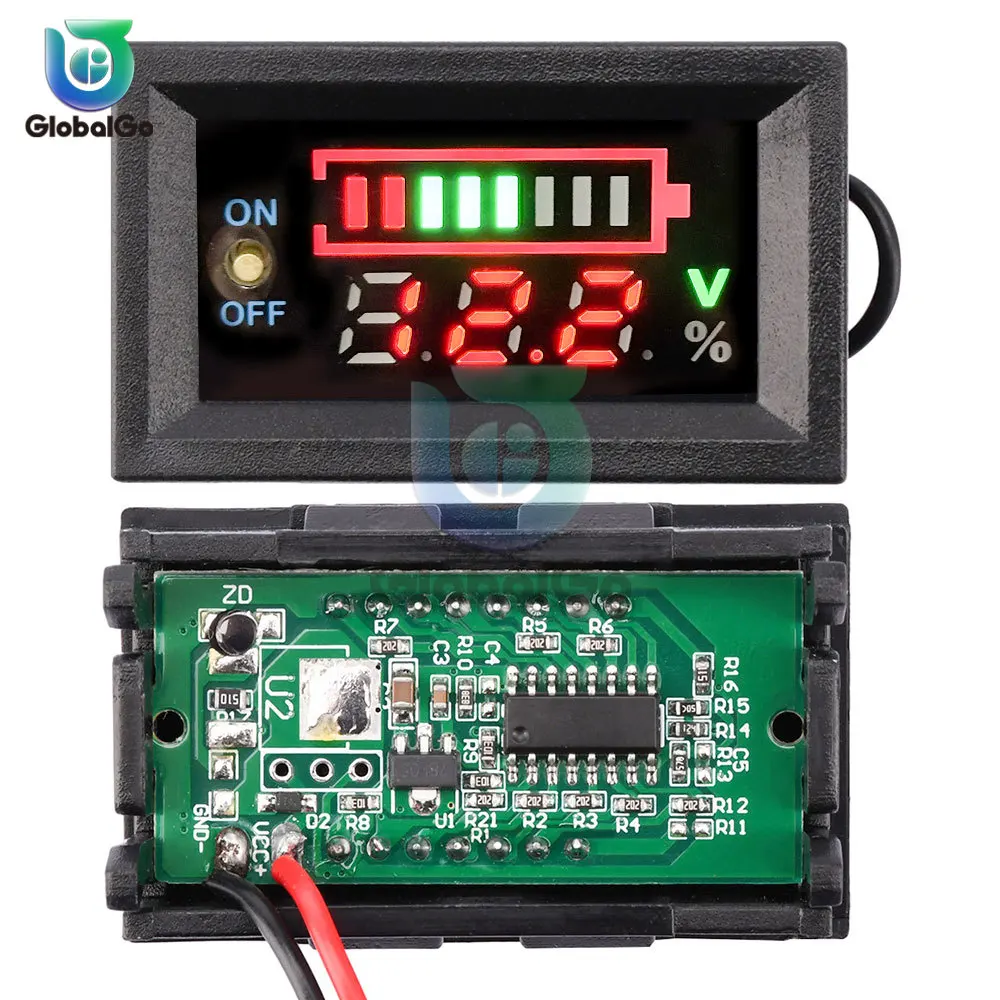 2/3/4S LED Digital Battery Capacity Indicator Lithium Battery Capacity Meter Tester Voltage Tester for Car Motorcycle