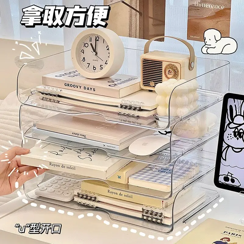 Stackable And Minimalist Magazine Storage And Organization Shelf Desktop Bookshelf Dust-Proof Storage Book Box For Writer