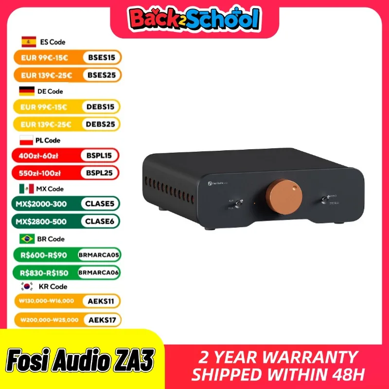Fosi Audio ZA3 ステレオパワーアンプ TPA3255 クラス D HiFi