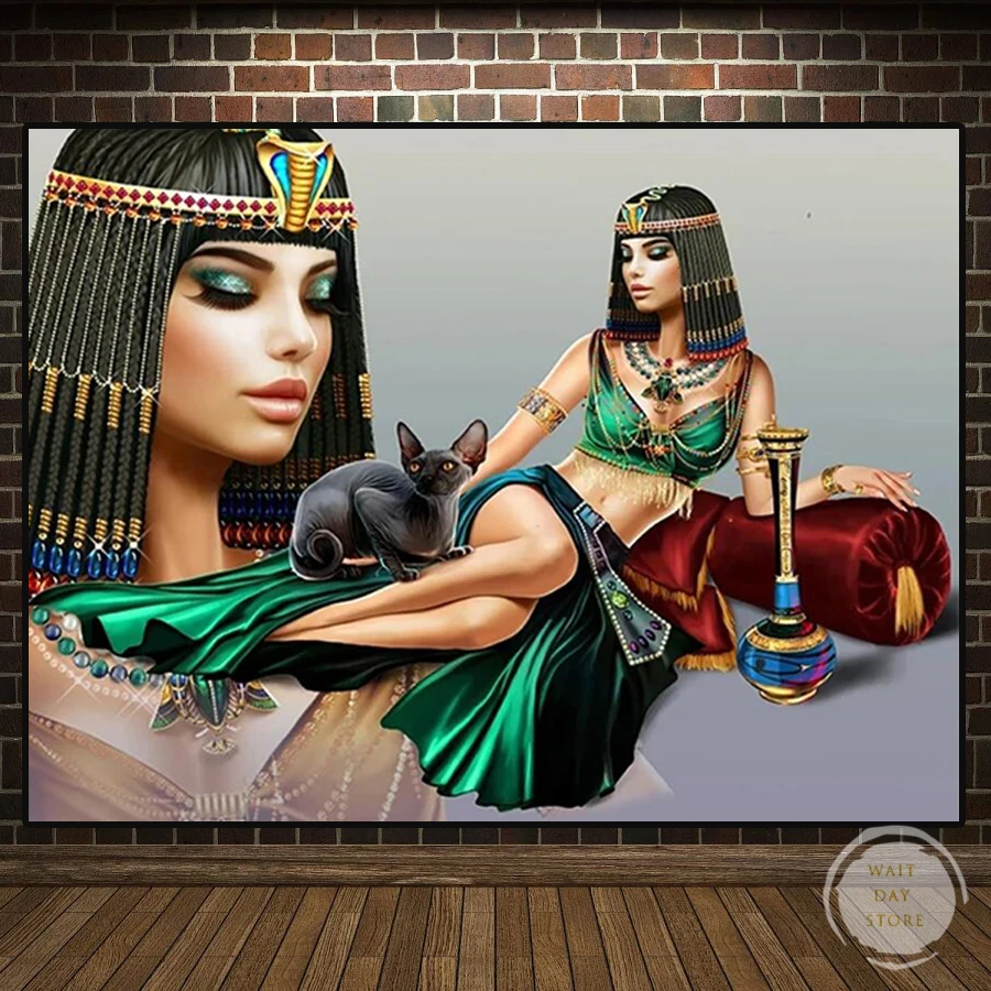 Настенные картины Клеопатра с изображением красивой кошки постеры и принты на