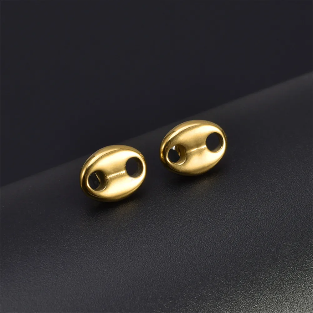 USENSET Coffee Bean Ear Studs Stainless Steel Earrings For Women Girls Fashion Jewelry Gifts Prevent Allergy