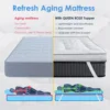 QUEEN ROSE Mattress Topper Queen, Extra Thick Pillow-Top Mattress Pad Bed Covers, Plush Soft Support, 3D Snow Down Alternative, 3