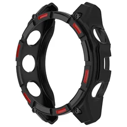 TPU Soft Silicone Protective Bumper Case for Smartwatches - Enhanced Protection and Style (Black Red)