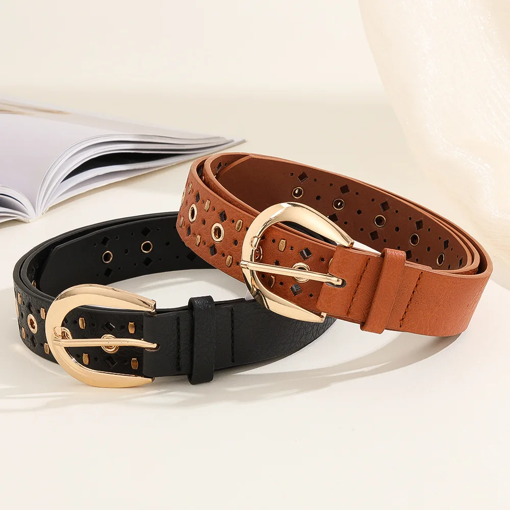 

Hot Selling Waist Decoration PU Leather Alloy Buckle Buckle Belt for Women's New Style with Jeans Punk Belt for Daily Use