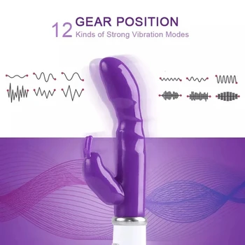 Multi Speed Vagina G-Spot Vibrator Female Anal Clitoris Rabbit Massager For Couple Adult Only Sex Toy Women Masturbate Device 3