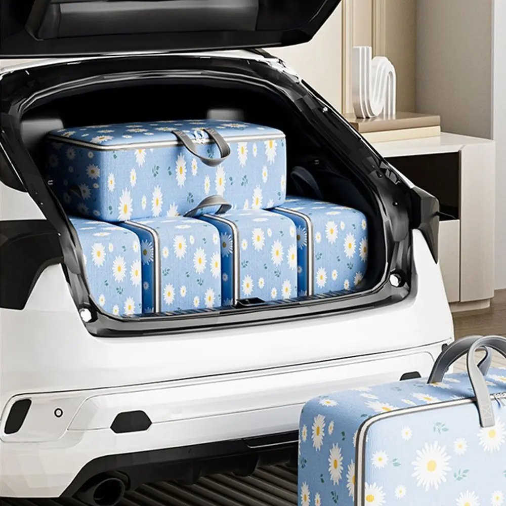 Daisy Quilt Storage Bag Foldable Household Clothes Organizer Closet Organizer Storage Containers Storage Box with Handles 3