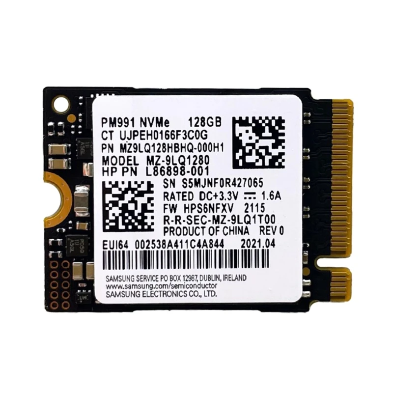 Ssd Interno Da 128 Pm991 Solidstate 2230 Nvme Storage Hard Disk Pcie3.0 Per Laptop Tablet Pc
