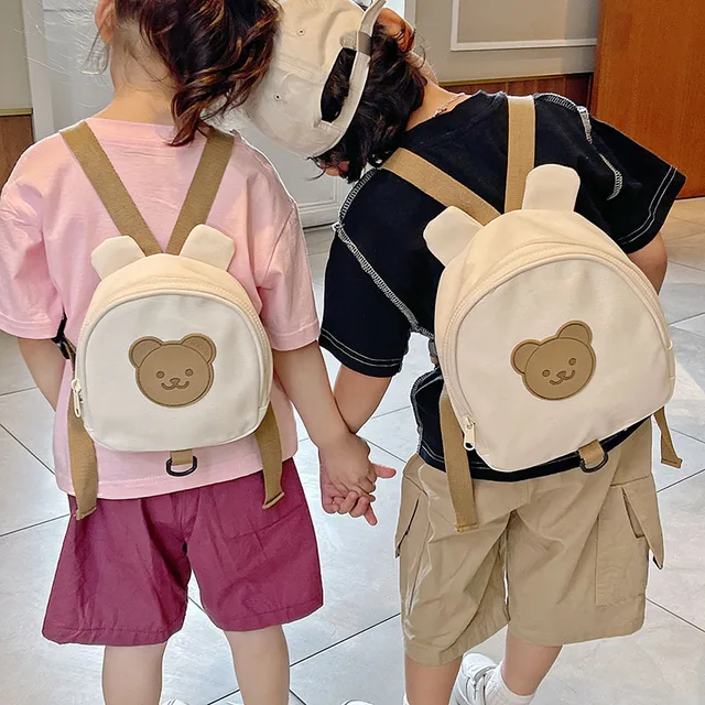 Cute Bear Backpack With Safety Strap For Children Boys And Girls