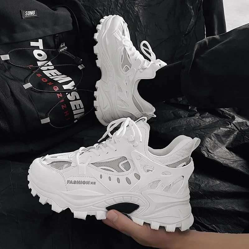 

Новинка 2023, Мужская зимняя дышащая обувь, мужская спортивная обувь, модные Нескользящие кроссовки на платформе для бега