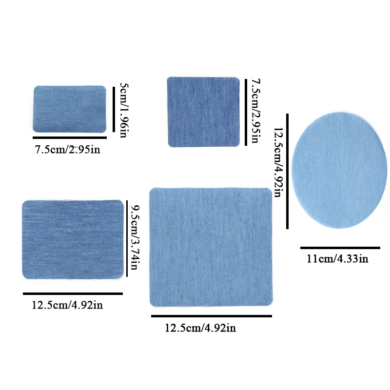 1/5 Pcs DIY 수리 패치 헝겊 스티커 데님 패치 구멍 수리 패치 청바지 수리 키트 철에 절단 가능 편리함