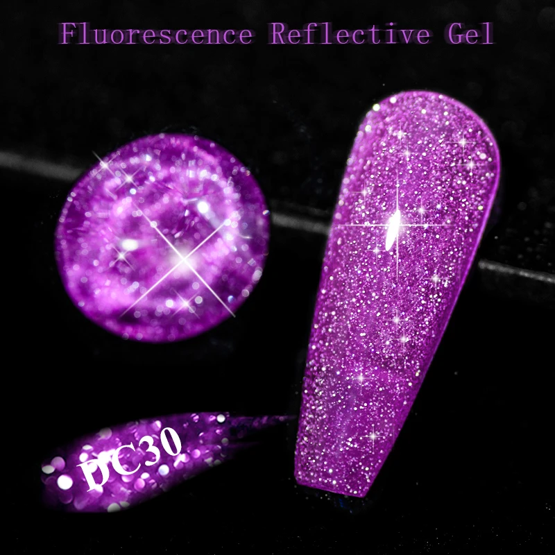 Mtssii 8PCS Glitter Reflective Nail Gel Polish Set Sparkling Semi Permanent Soak Off UV Led Gel Varnish Kit For Manicures 5