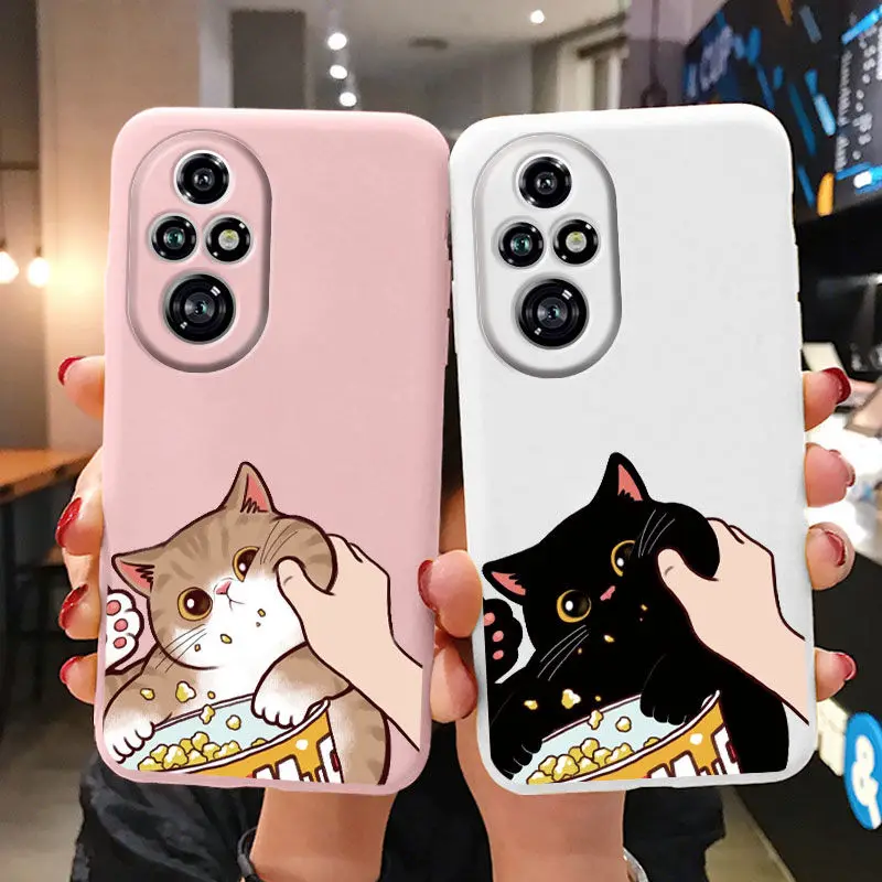Cute Black Cat Cartoon Case - Soft Back Shell Cover