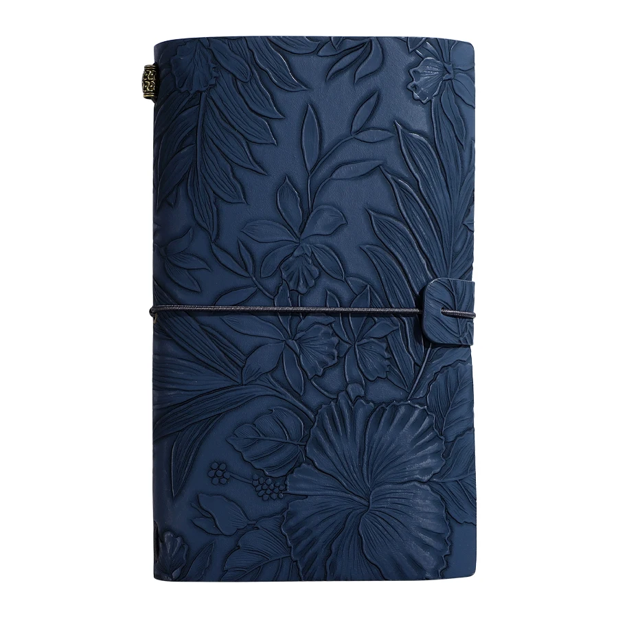 Elegant Floral Embossed Vegan Leather Journal - Stylish Notebook