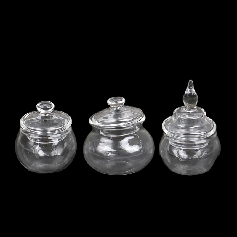 

1PCS 1:12 Dollhouse Mini Glass Jar Candy Bottle Storage Tank Tiny Vial Wishing Bottle Kitchen Home Decor Toy